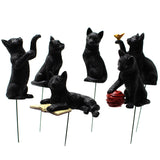 Resin Luminous Black Cat Set Garden Decoration