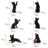 Resin Luminous Black Cat Set Garden Decoration